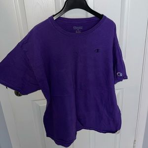 Champion Violet Purple Tee with Embroidered Logo